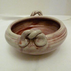 Handcrafted North Carolina Art Pottery 5 Inch 2-Handled Bowl by L3 Smith Pottery
